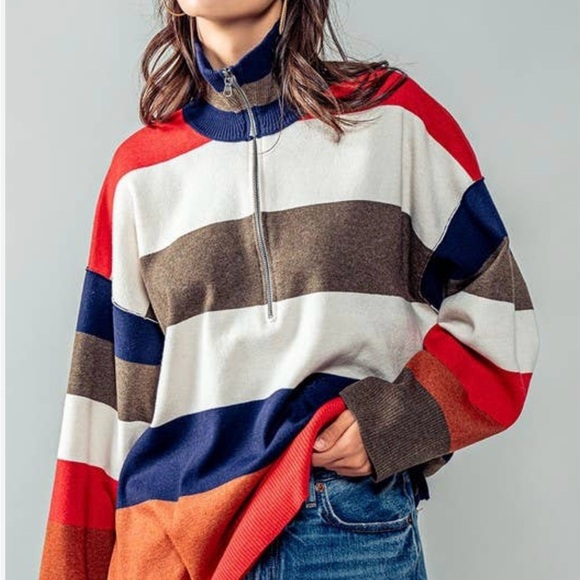 Urban daizy oversized striped sweater woman’s small - Picture 1 of 13